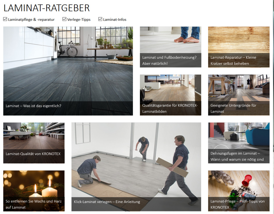 Jetzt neu für Sie: Der KRONOTEX Laminat-Ratgeber - SWISS KRONO