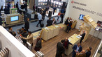 View from above of the SWISS KRONO stand at BAU 2017